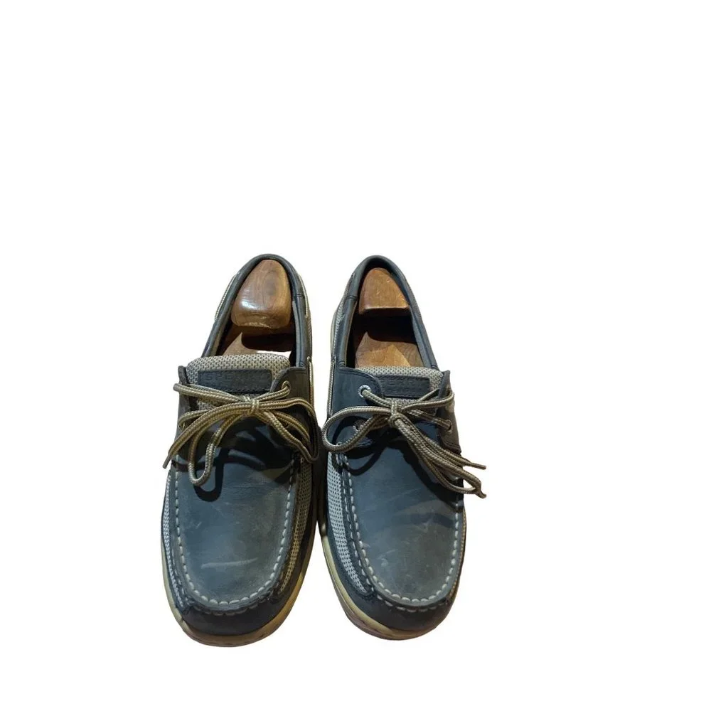 Sperry Top Slider grey leather boat shoe size 10 0770743